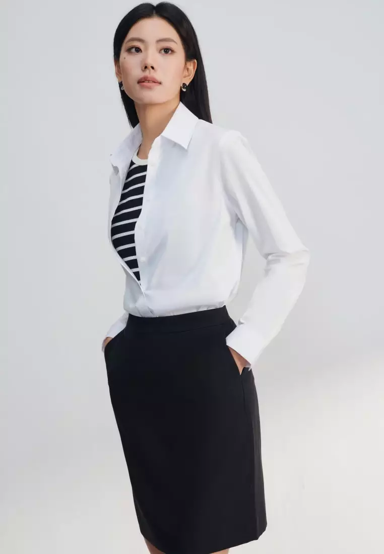 Easy Care Cotton Nylon Spandex Fine Twill Shirt