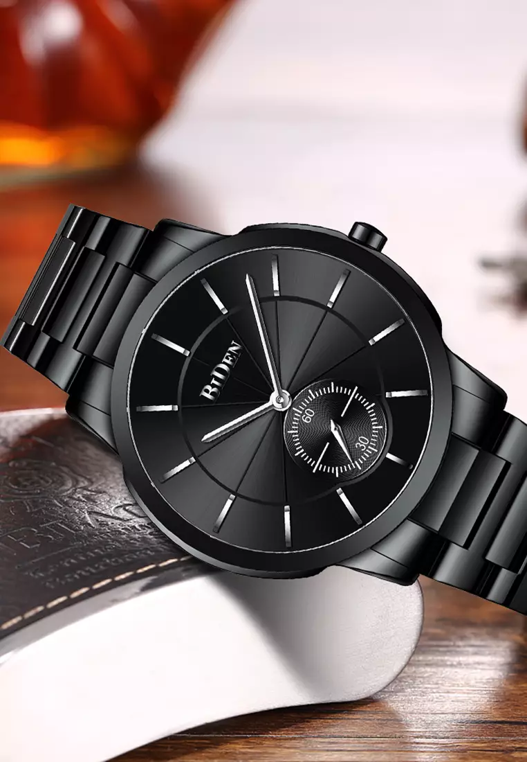 jam tangan pria Display Kuarsa Tahan Air Jam Pria 3ATM Anti Air dengan gelang