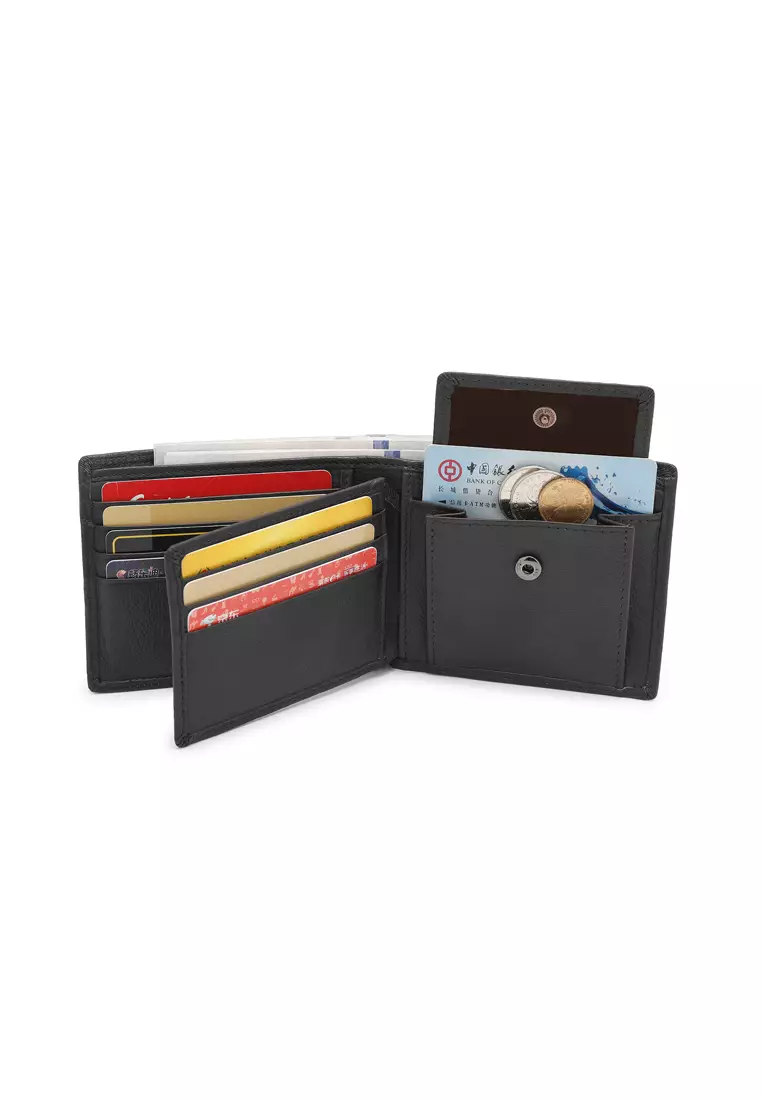 Gift Set - Leather RFID Wallet + 35mm Automatic Buckle Belt - Black