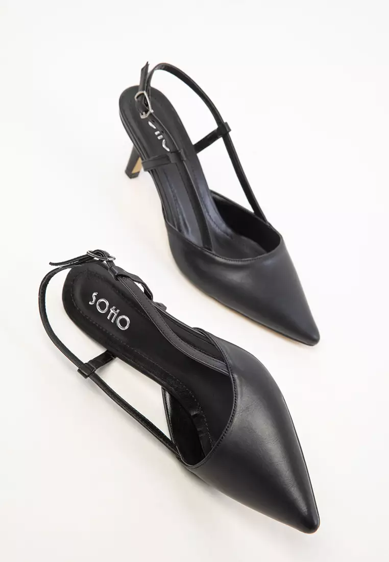 Black Women's Classic Heeled Shoes 20428