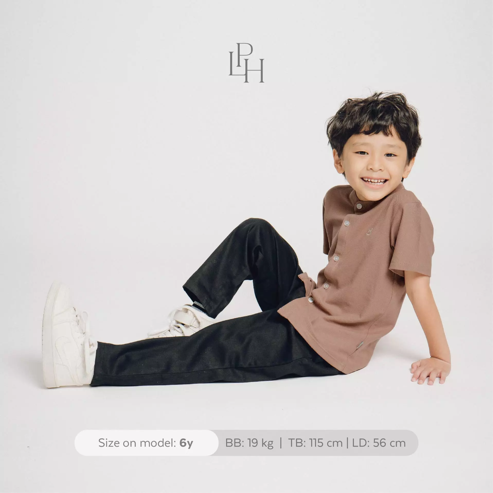 Little Palmerhaus - Button Up Polo 3.0 (Kaos Polo Anak) Stone Grey
