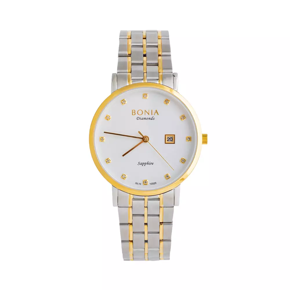 Bonia B10320-2117 Jam Tangan Analog White Dial Stainless Steel