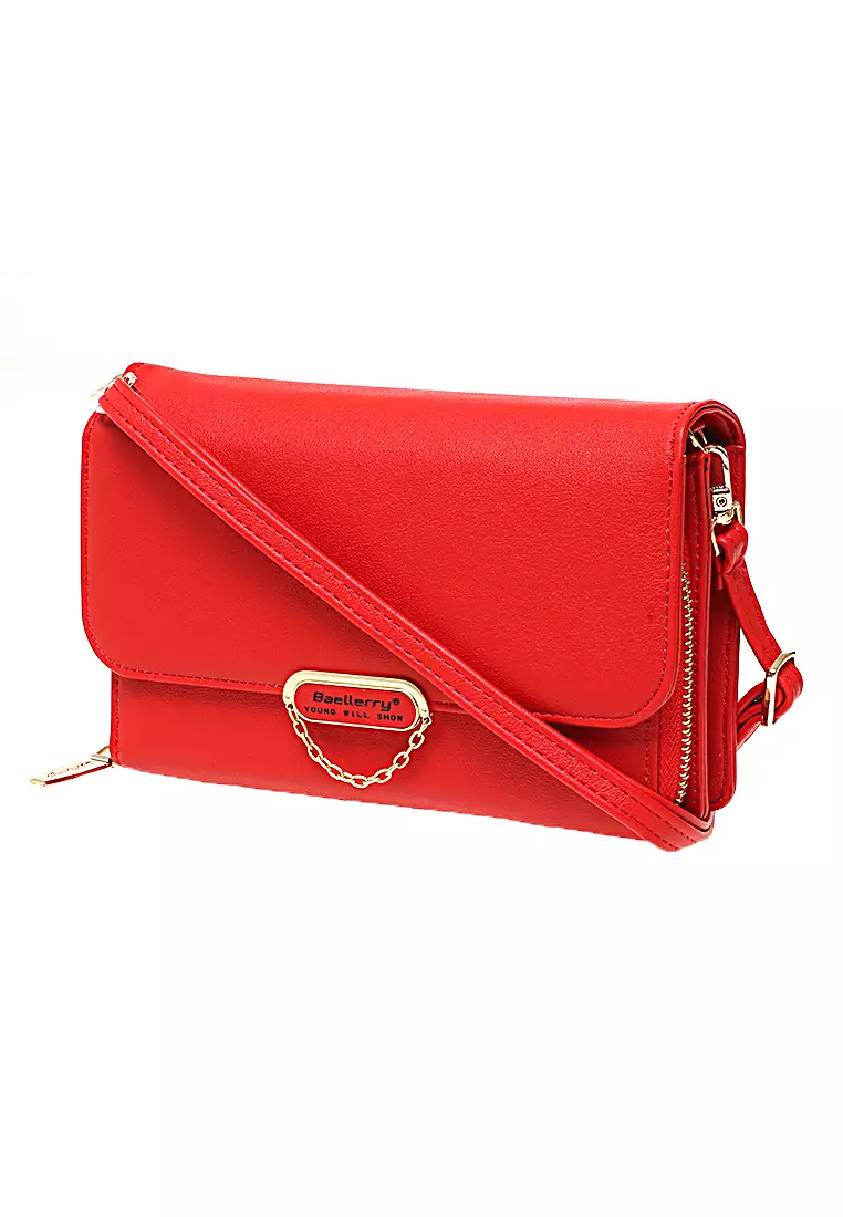 Sling Bag Tas Dompet Wanita Elegant Design Many Slot Material Leather Kulit ORIGINAL