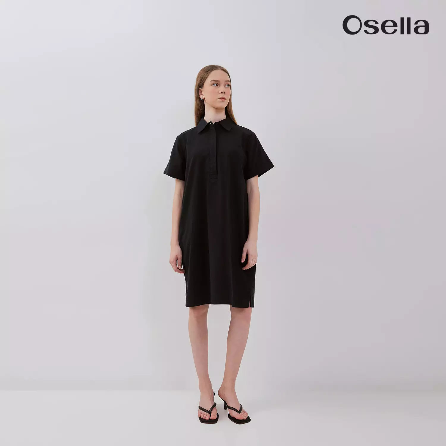 Osella Short Sleeve Polo Collared Mini Dress 2156500143 | Mini Dress Polo Lengan Pendek Perempuan