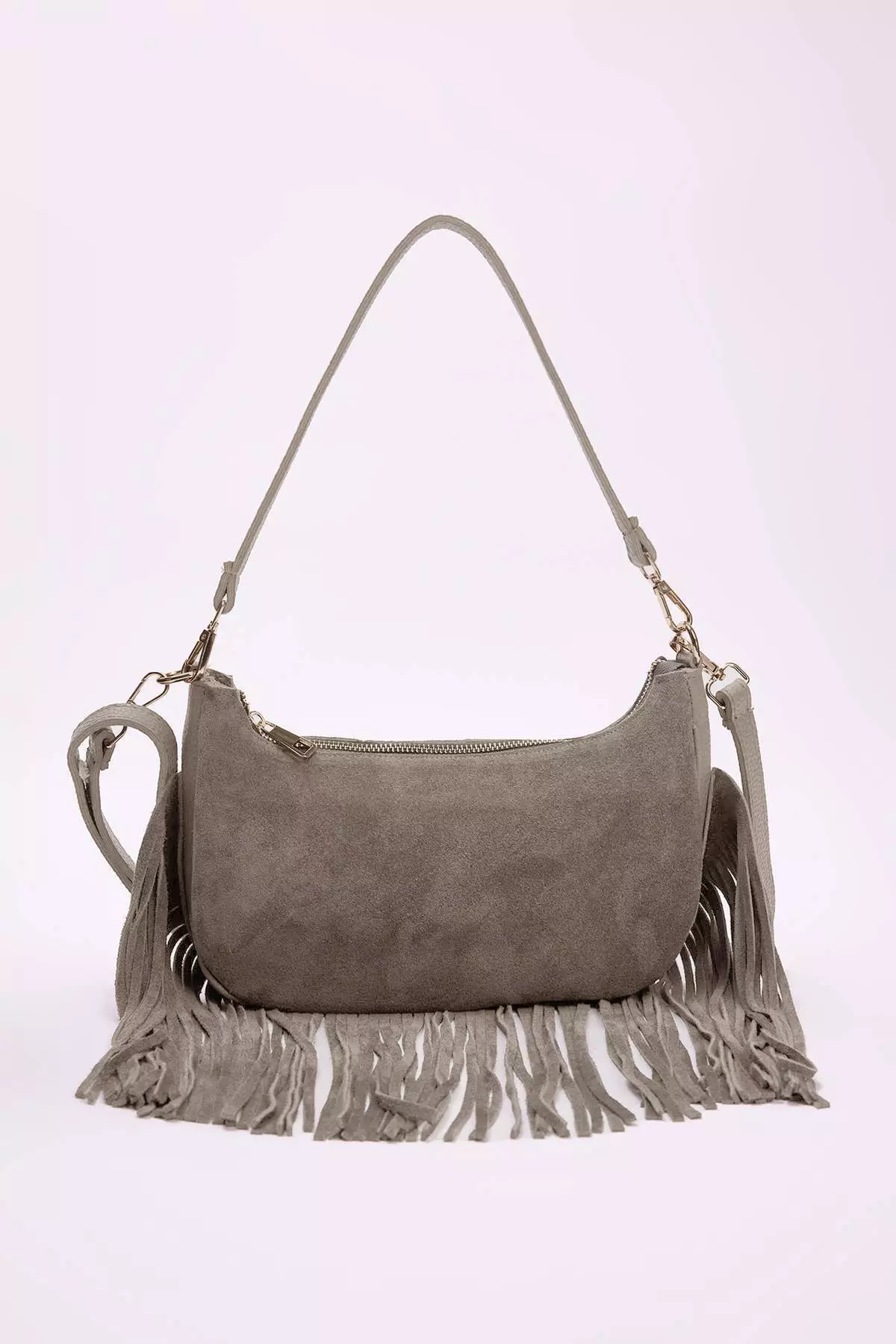 Mink Tassel Detailed Premium Genuine Leather Women'S Shoulder Bag Takaw26Oc00044