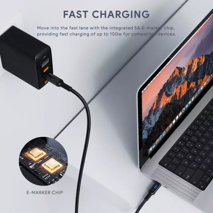 Jual Aukey Aukey Kabel Charger Type C To C Cb Mcc Black Led Display