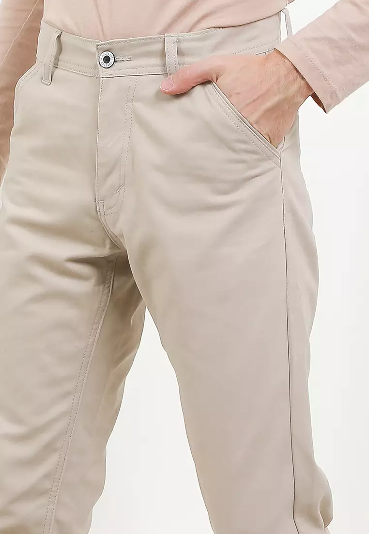 BULFARO Celana Chino Canvas Non Stretch Fit Reguler - Cream