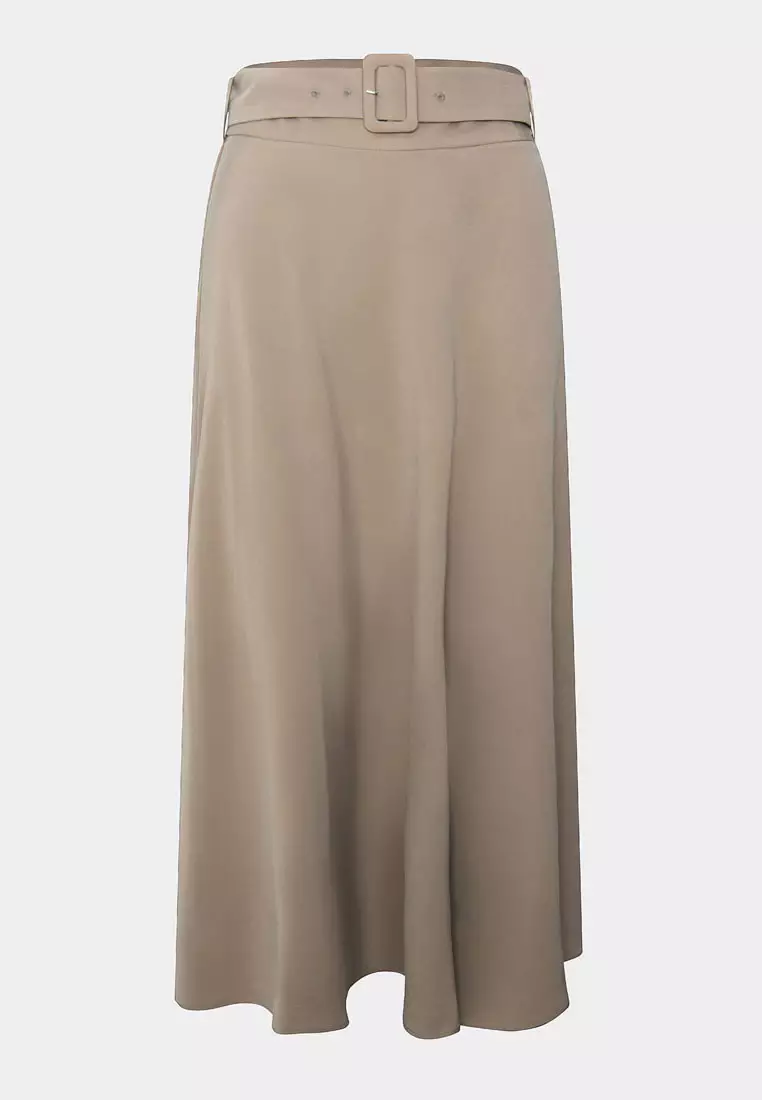 Anali Belted A-Line Skirt