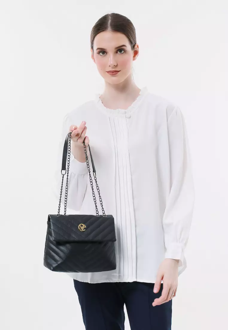 Alfiyah Tas Selempang Wanita Design Elegant Motif Simetris - Black