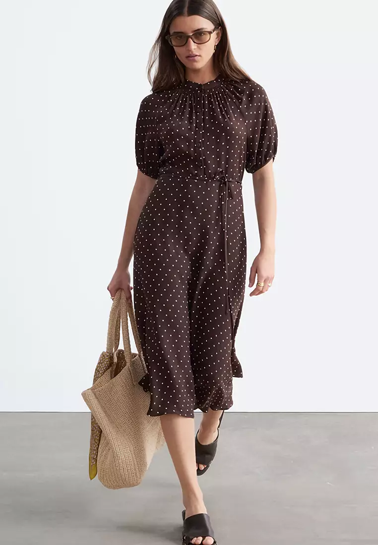 Tie-Waist Midi Dress