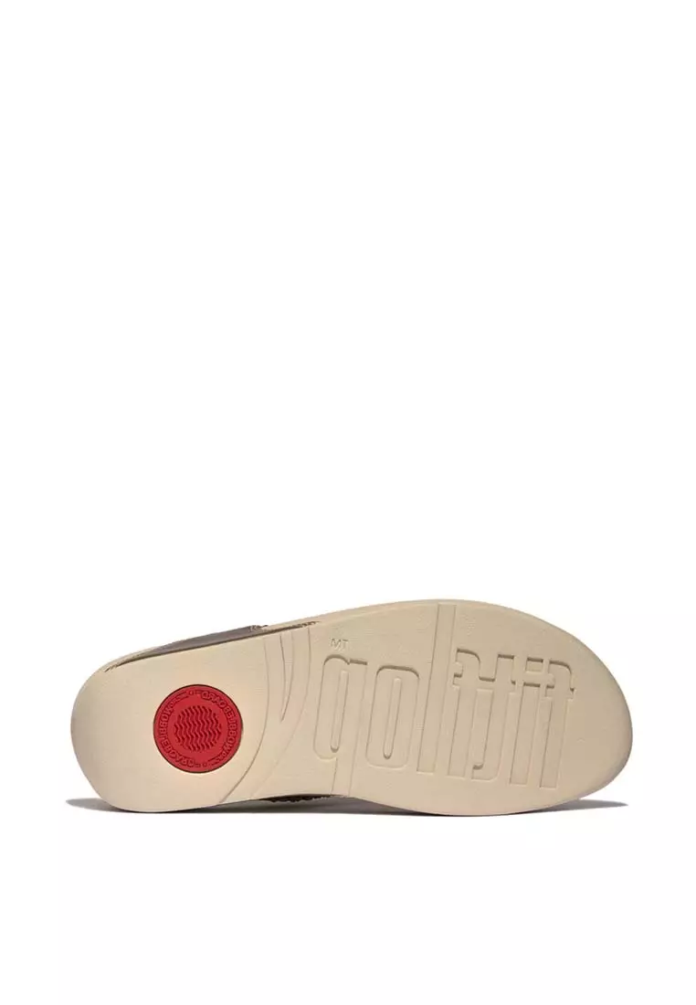 FitFlop LULU Crystal-Mix Metallic Toe-Post Sandals - Platino (A4L-675)