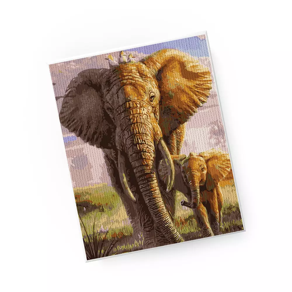 KIDDY STAR SET PAINT BY NUMBERS ELEPHANT + FREE SET PAINT BY NUMBERS FISHERMAN - MIX