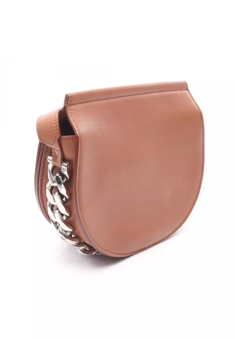 Pre-Loved Givenchy infinity mini saddle Shoulder bag leather Brown