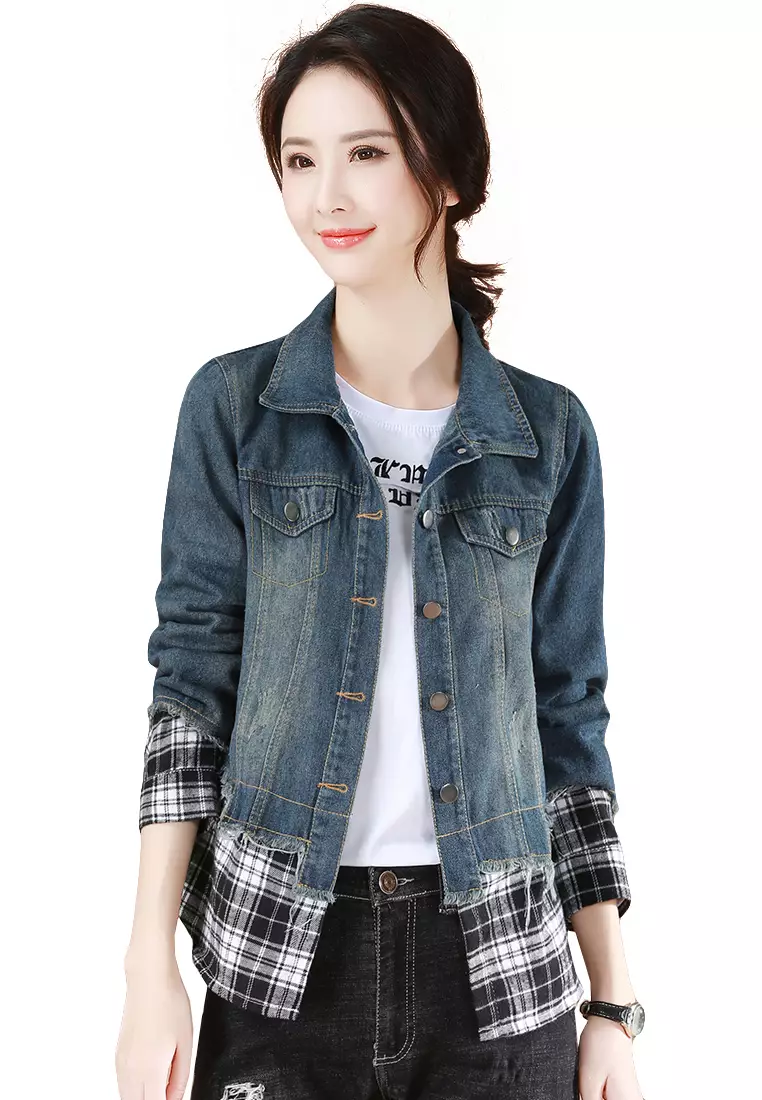 Girls short discount denim jacket