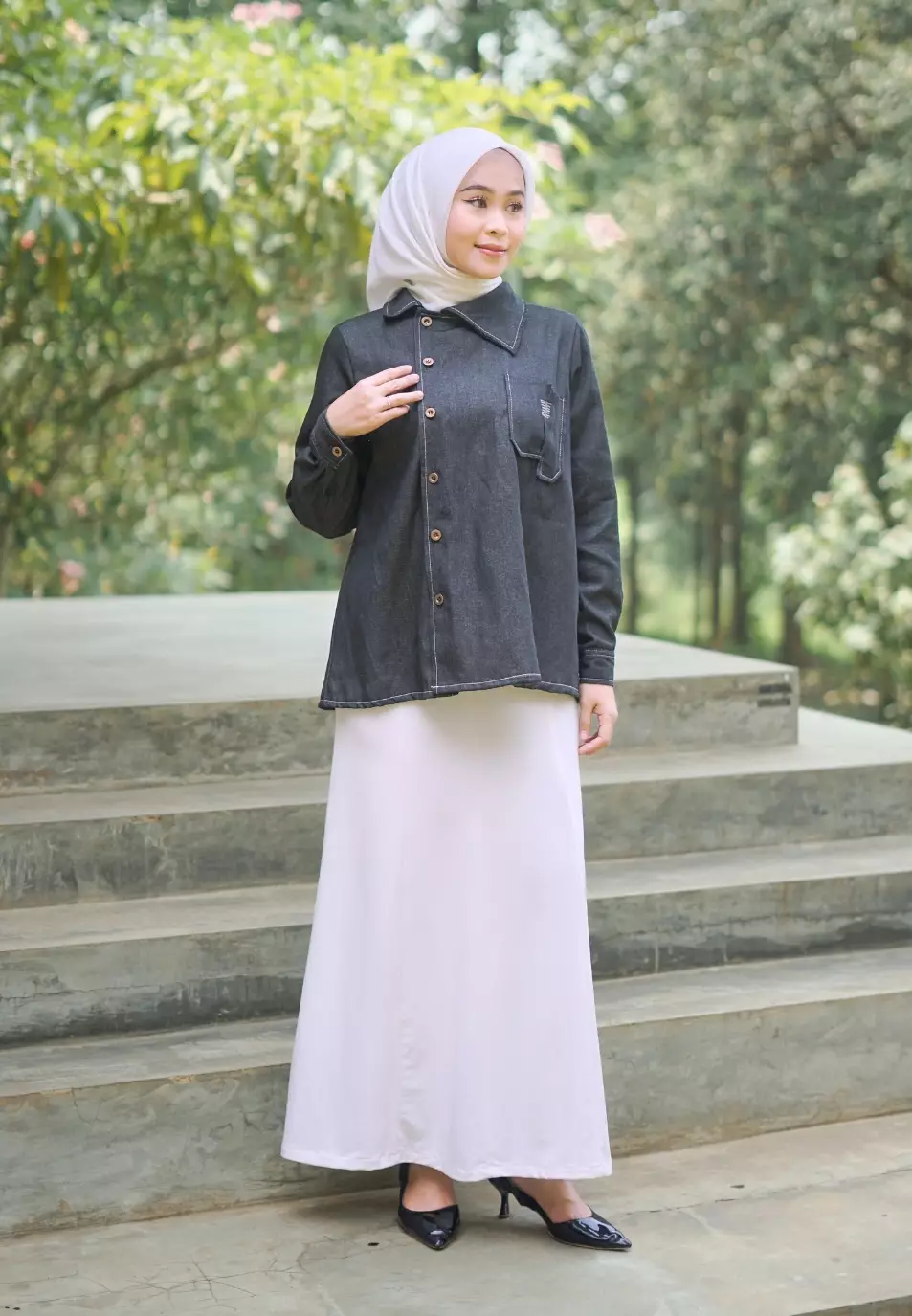 Rossie Denim Shirt - Black Denim