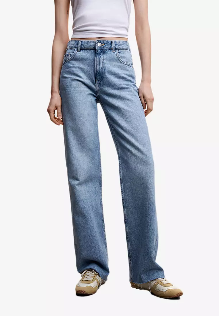 Rastløs Bror Afgift Mango Wide Leg Frayed Jeans 2023 | Buy Mango Online | ZALORA Hong Kong