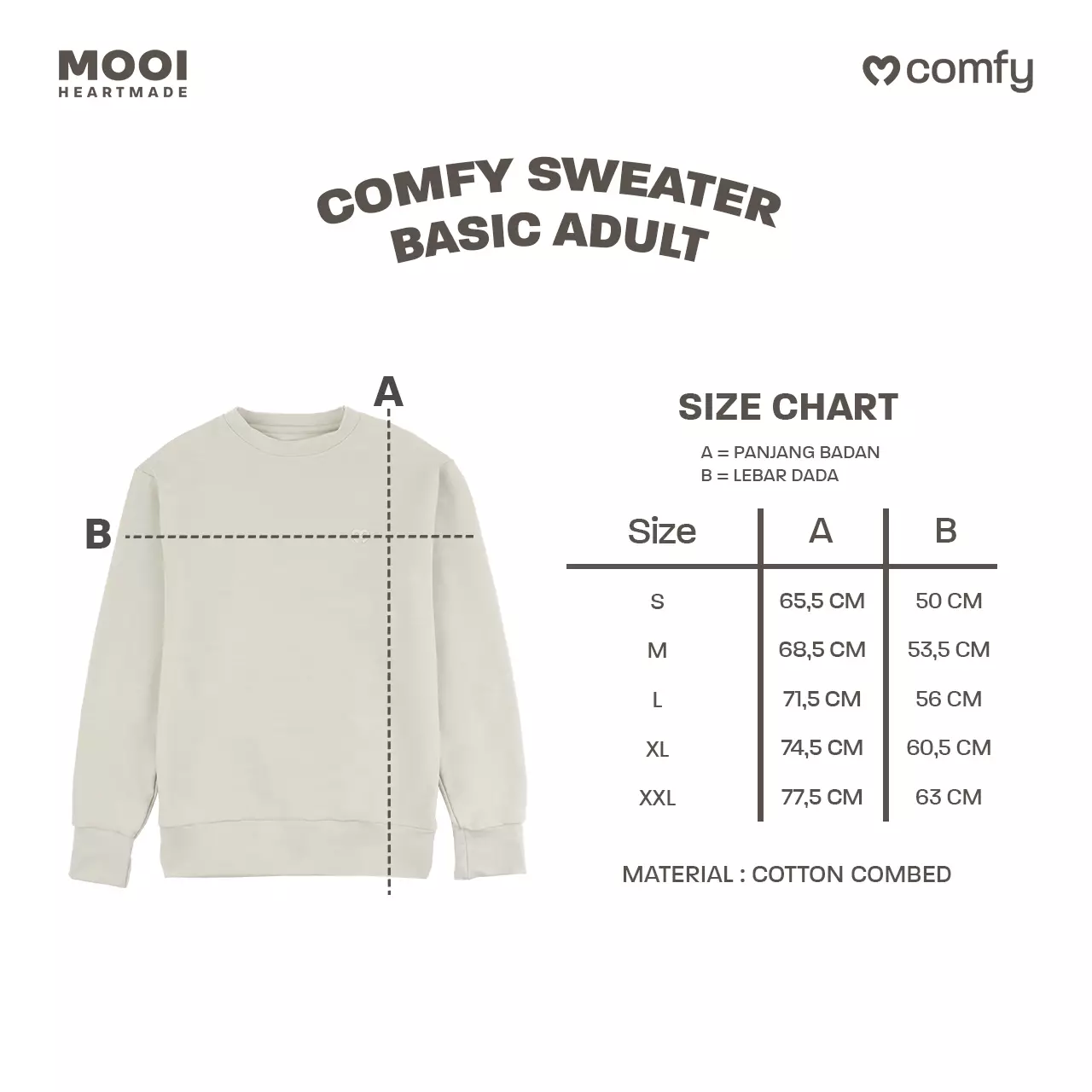 Mooi Sweater Dewasa Unisex Comfy Sweater Basic Adult - Sage Green