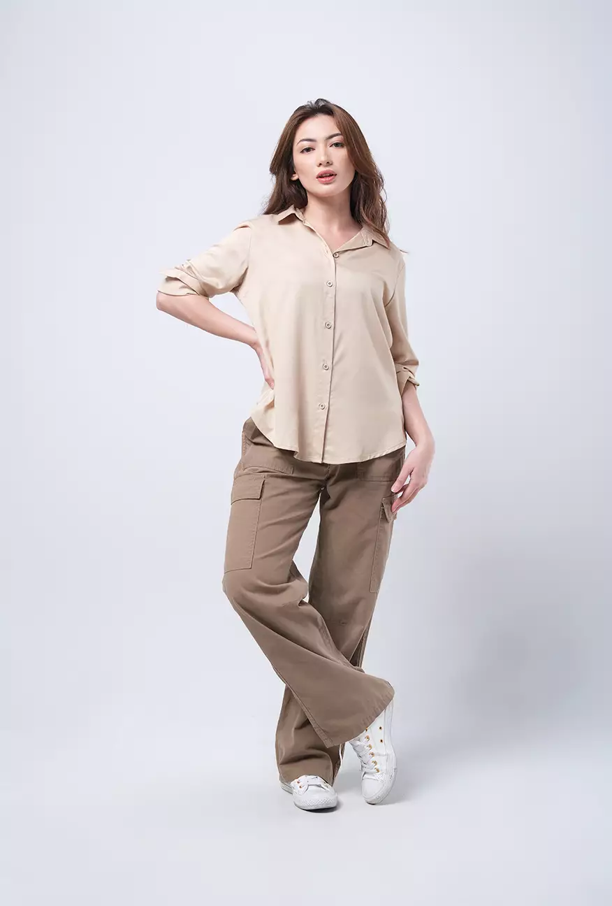 Kemeja Wanita Claudia Khaki