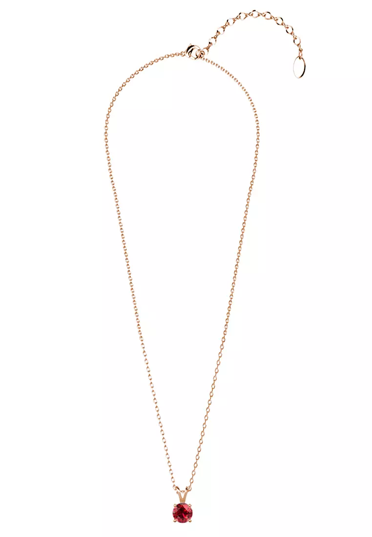 Vernice Stone Pendant Red RG - Kalung Crystal by Her Jewellery