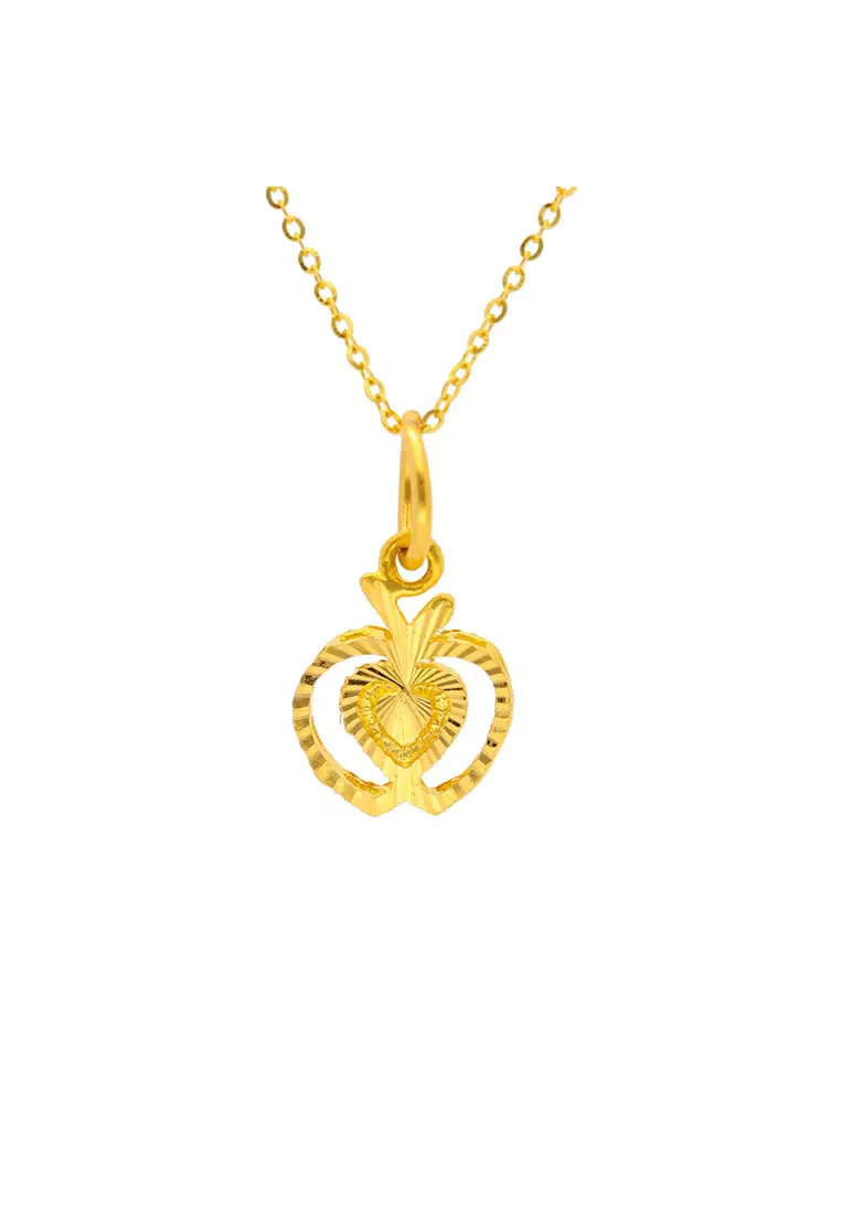 Gold apple pendant sale