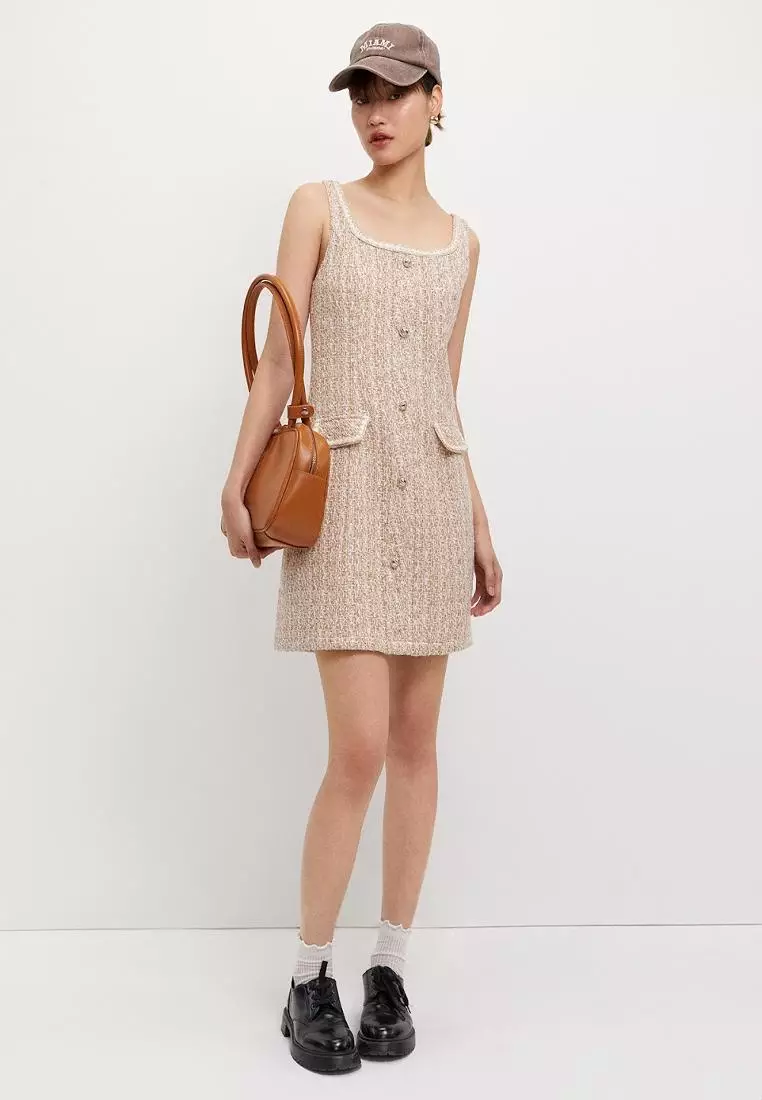 Tweed Button Dress