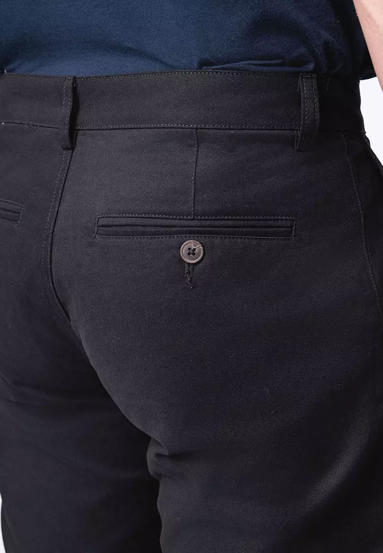 Regular Straight Fit Chino Cotton Twill Black