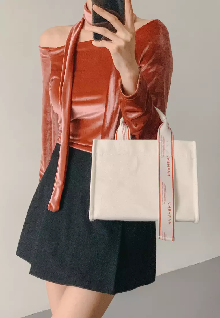 RICO MINI SIGN Canvas Crossbody Bag Ivory