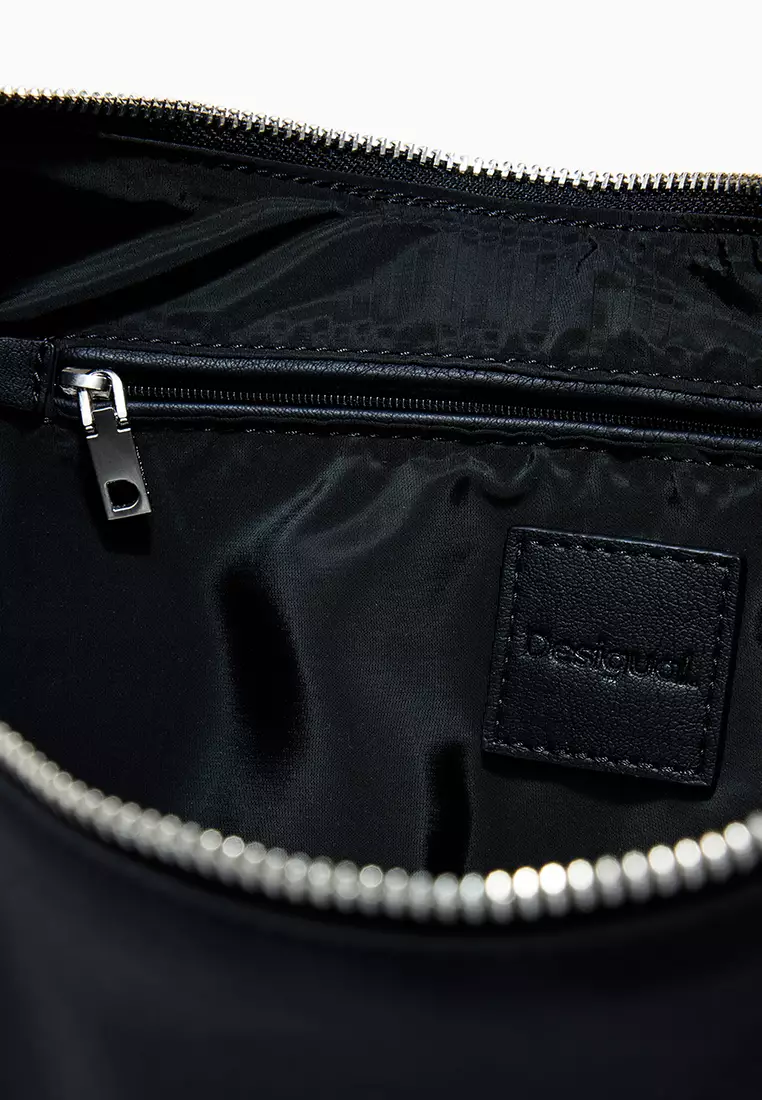 Medium faux leather bag with 3D logo