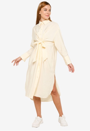 H&m tie front shirt dress clearance