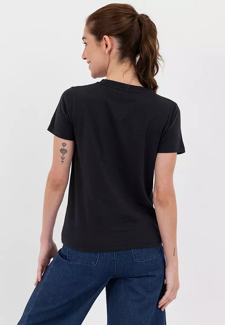 Online Exclusive Ladies Script Logo Tee Black