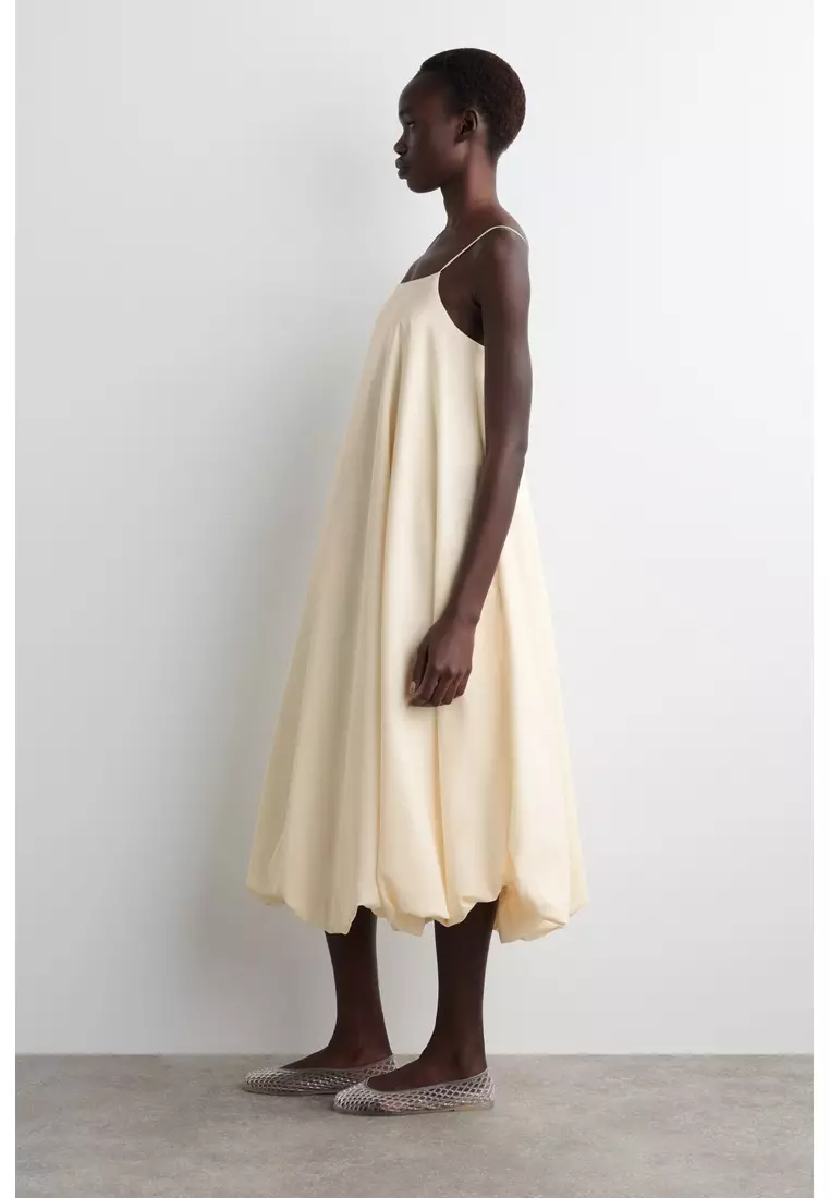 BUBBLE-HEM MIDI DRESS