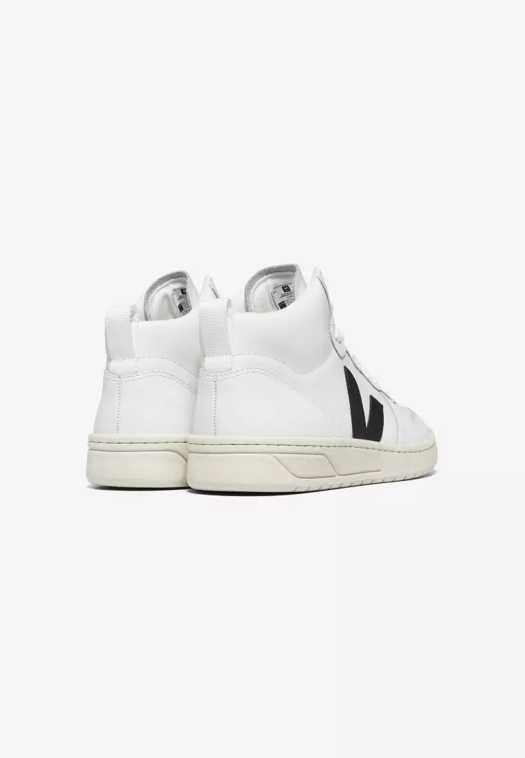 V-15 Leather White Black Sneakers