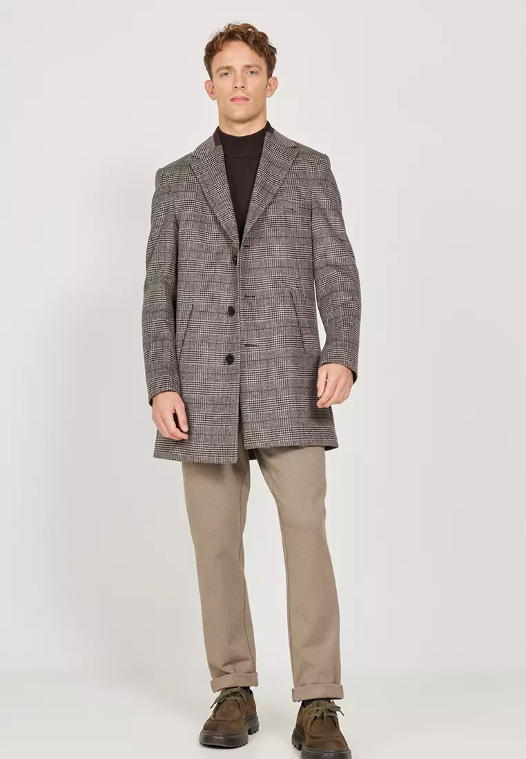 Patterned Woolen Coat