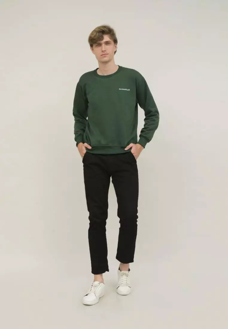 crewneck basic sweater japan bird hijau unisex outerwear houseofcuff