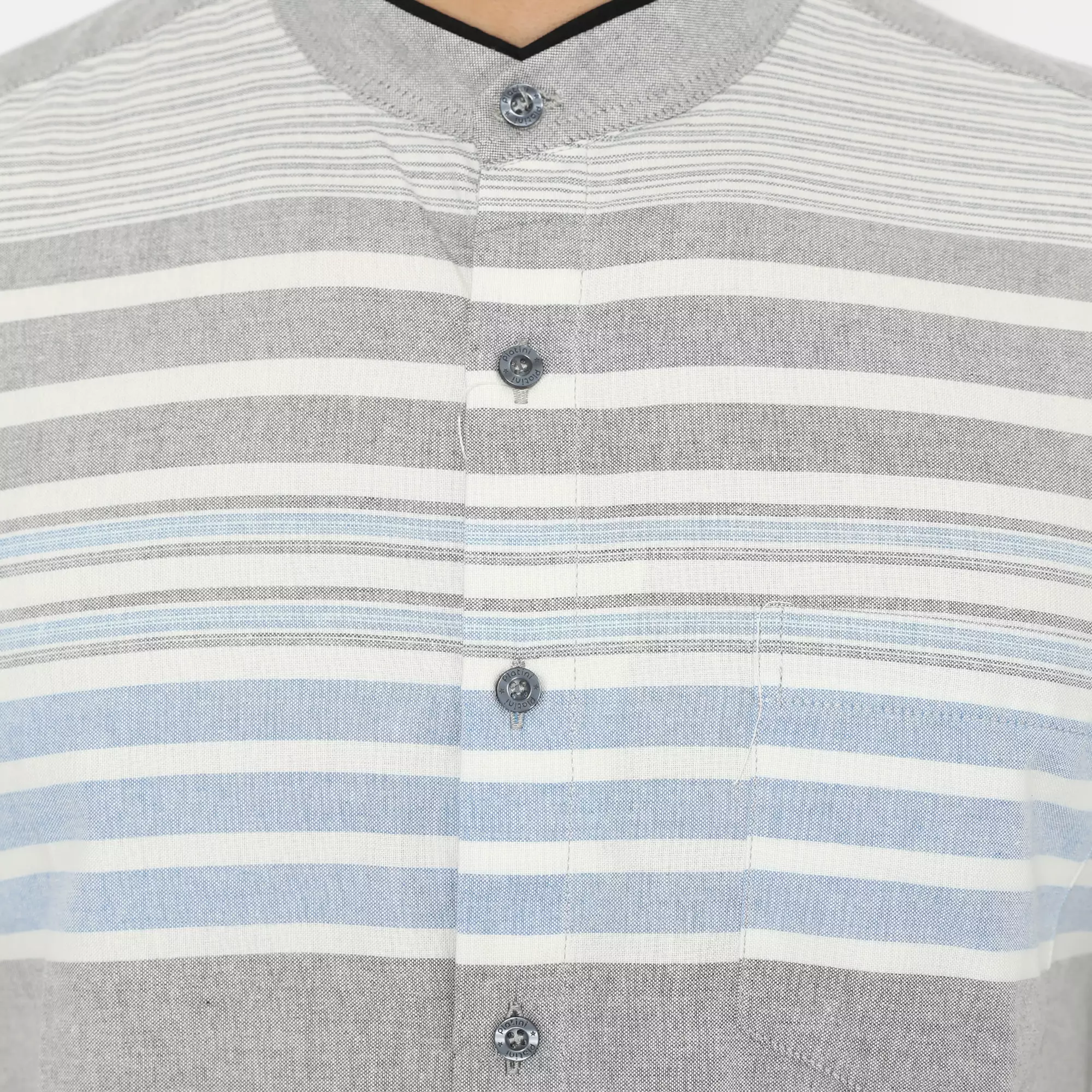 Platini Kemeja Koko Pria Lengan Pendek Katun Oxford Abu 931110