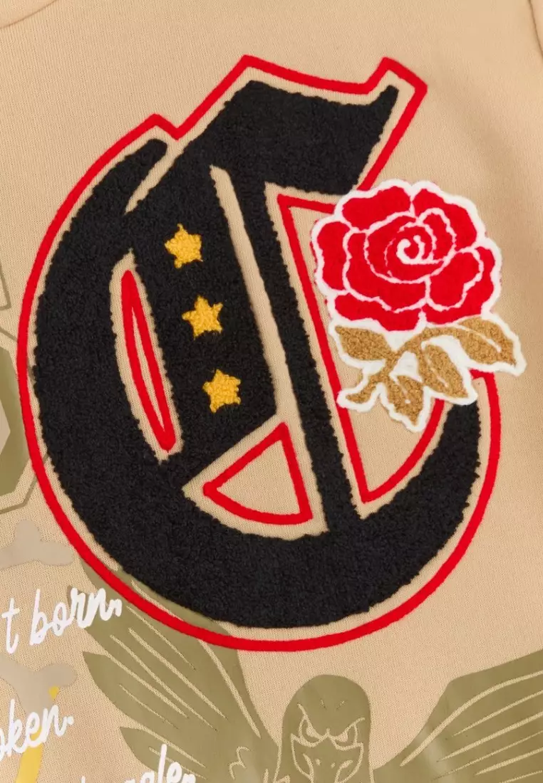 纽约市街头服饰 - 陈尼尔连帽衫 - 卡其色