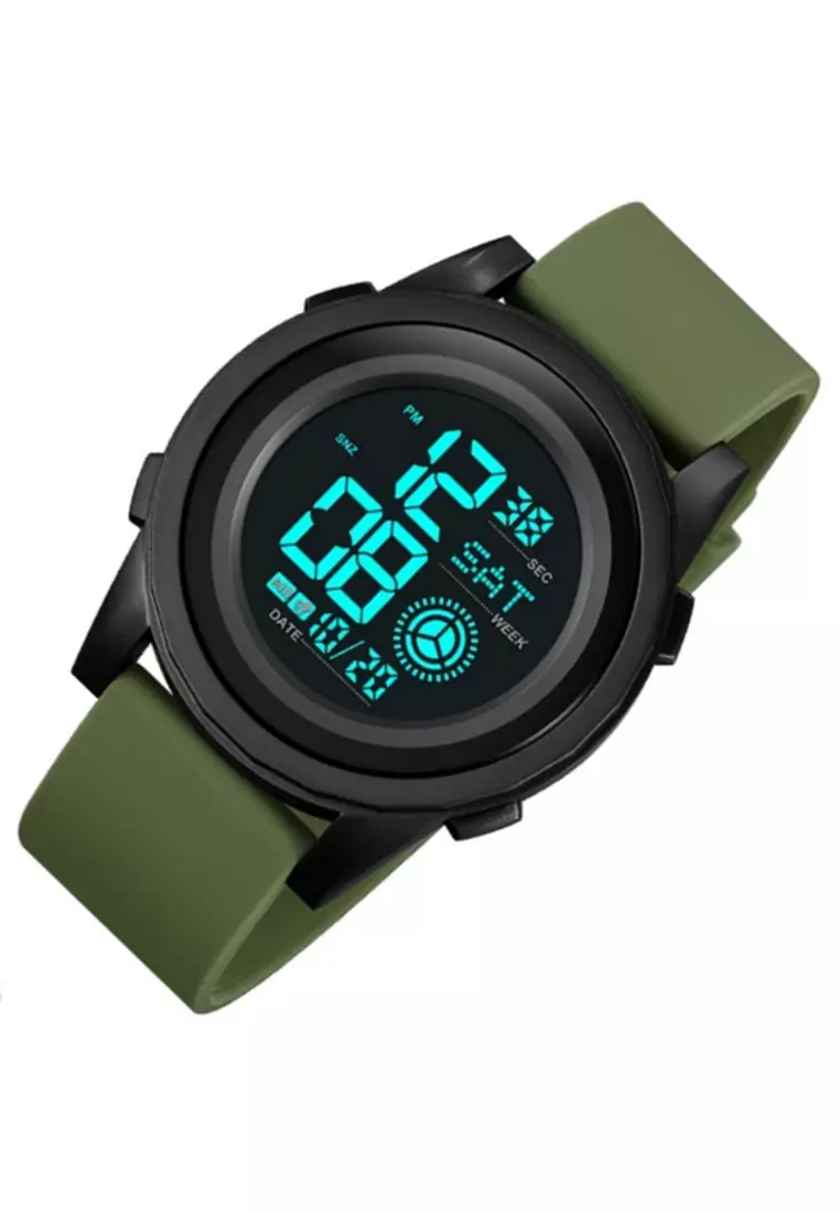 Jam Tangan Digital Pria Waterproof Many Function Strap Tali Material PU Silicone IR98 ORIGINAL