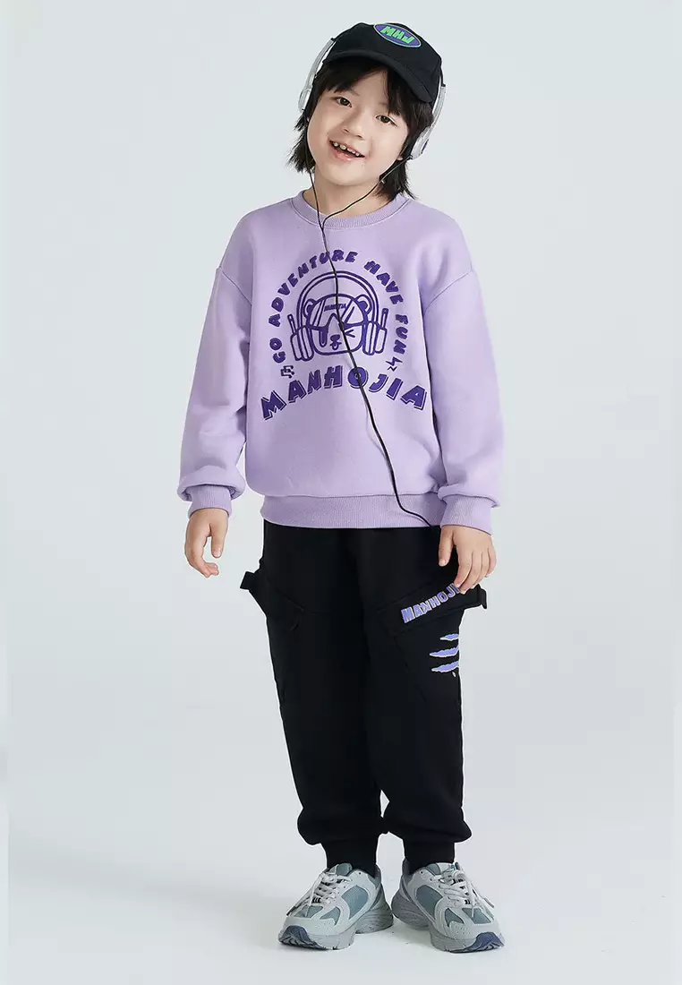 男童裤子冬季新款加绒加厚大口袋工装裤