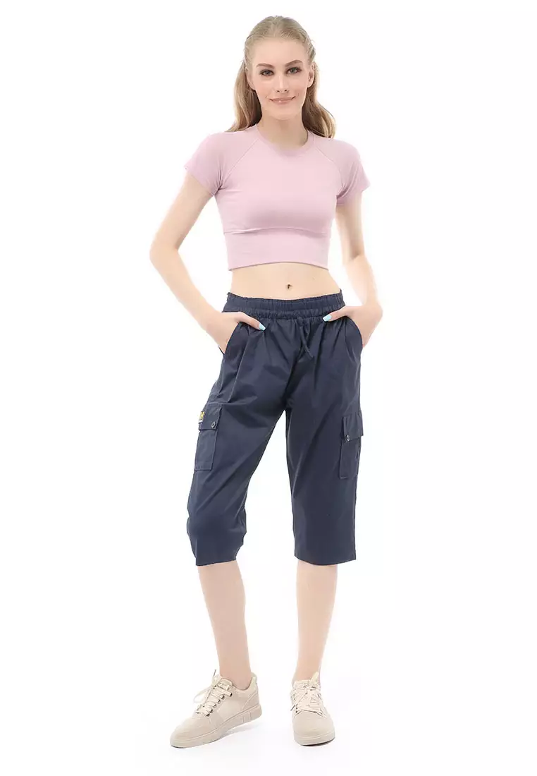 Madoc Short Pants Celana Pendek Kasual Wanita 7/8 Style Pocket Material Cotton ORIGINAL - Navy