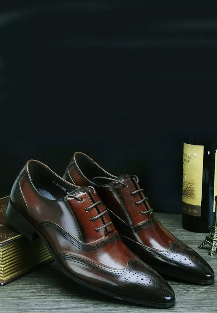 VANSA Brogue Top Layer Cowhide Business Shoes VSM-F407655