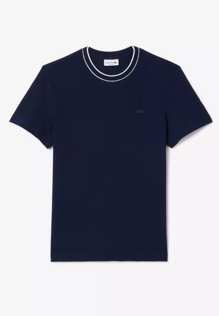 Stretch Piqué Stripe Collar T-shirt