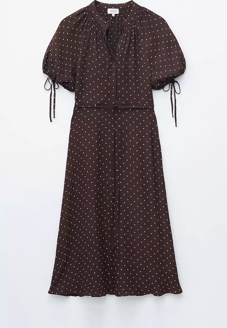 Tie-Waist Midi Dress