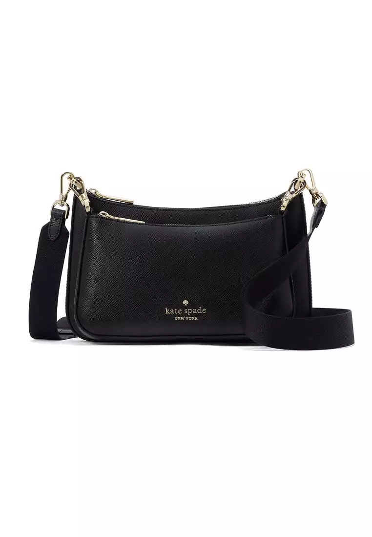 Buy Kate Spade Duet Saffiano Leather Small Crossbody Bag Black - Main Image