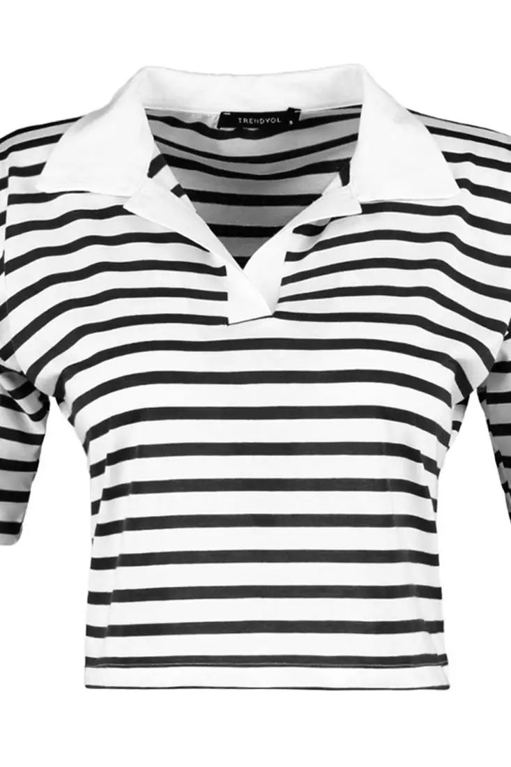 Stripe Boxy Polo Shirt