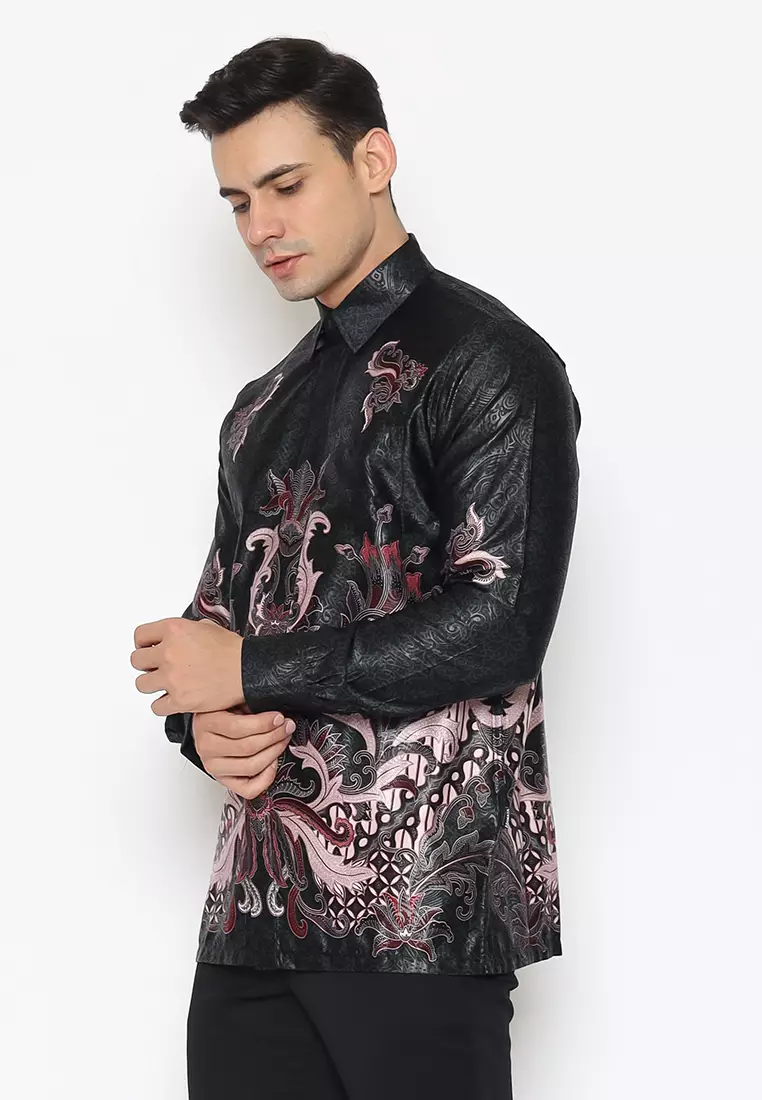 AKSA BATIK PRIA KEMEJA PANJANG SEMI SUTRA EMRAN ELMEERA