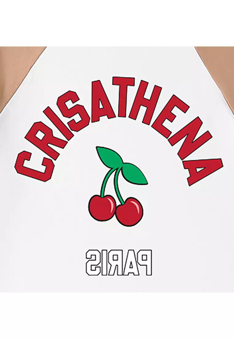 Crisathena Cherry T-Shirt in White/Camel