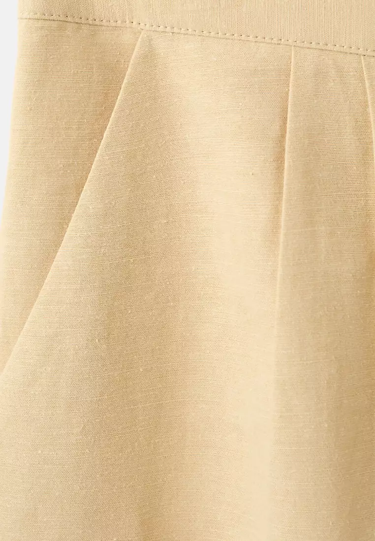 Straight Linen-Blend Shorts