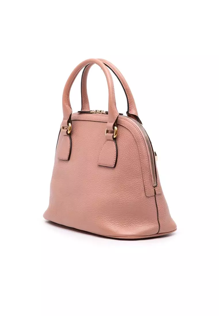Pre-Loved Gucci Small Dollar Calfskin Gg Charm Dome Satchel