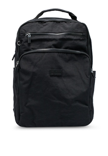 Bagstation black Crinkled Nylon Backpack E6D87AC3A70D6FGS_1