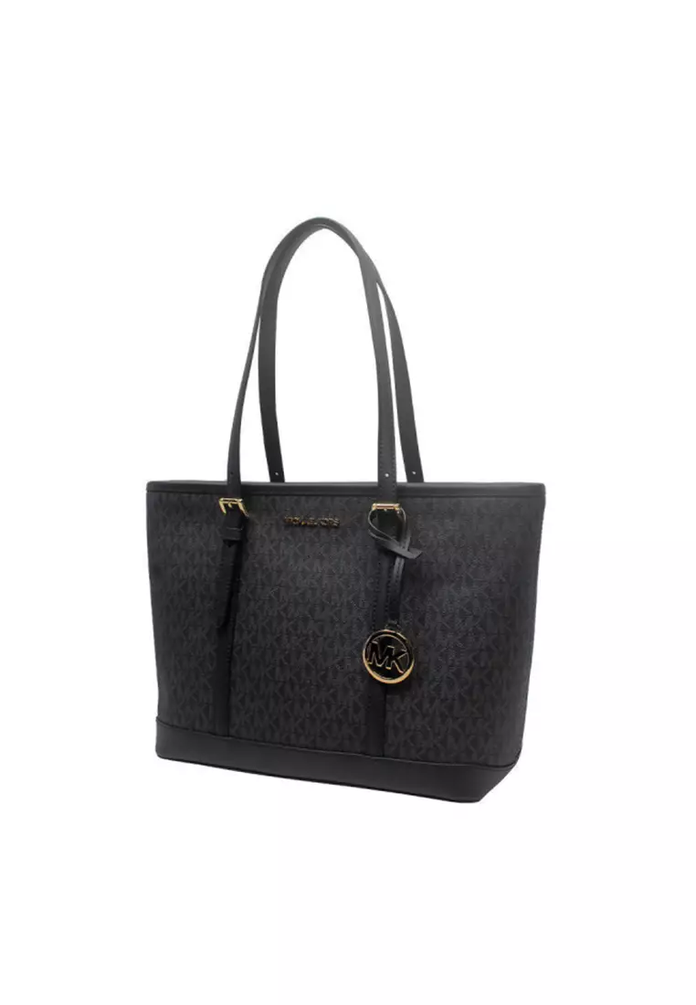 Jet Set Travel Small Logo Top-Zip Tote Bag In Black 35S0GTVT1V